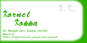 kornel koppa business card
